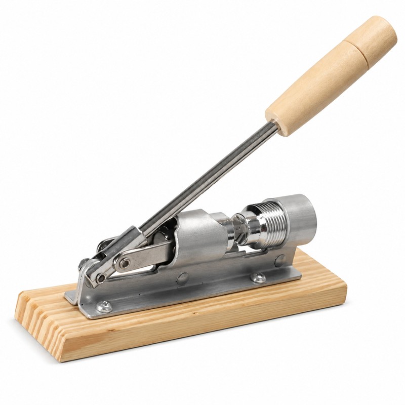 Adjustable Lever Nutcracker with Wood Base for Pecans & Walnuts