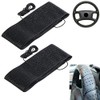 2 Black Lace-On Cover Grip Steering Wheel Stretch Vehicle Auto
