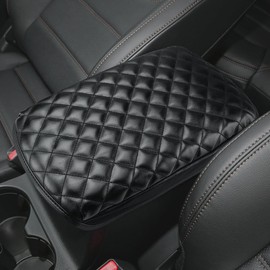 INTGET Car Center Console Cover for Mazda CX5/CX-5 Accessories 2024 2023 2022 2021 2018 2019 2020 Armrest Cover Dog Seat Arm Rest Box Lid Protector(Black with Cushion Texture)