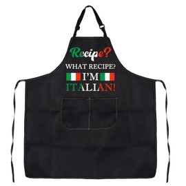 PXTIDY Funny Italian Cooking Apron Italian Gift For Italian lover Italy Stylist Gifts Italian Mom Gift Italian Kitchen Apron (Recipe? apron)