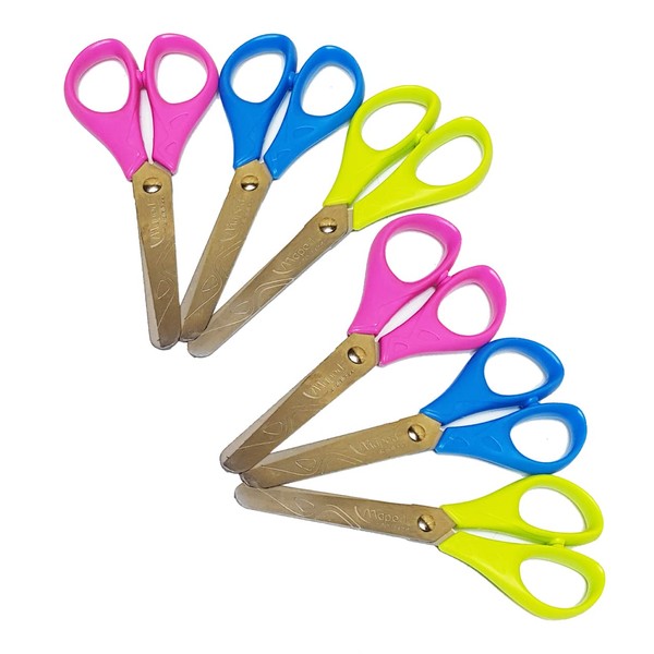 6 Child Scissors with Ergonomic Handles