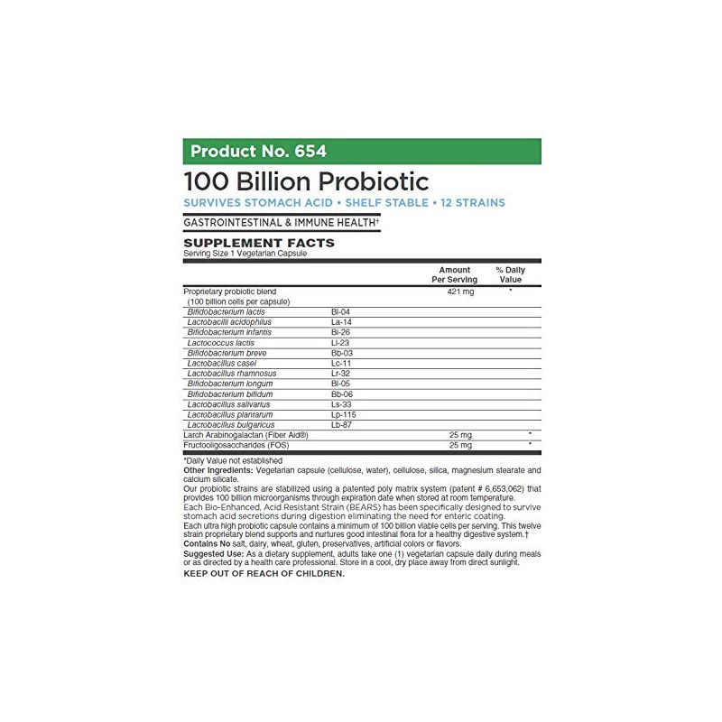 AlchePharma 100 Billion Probiotic, 12 Acid Resistant strains 30 Veg