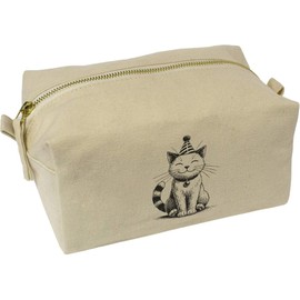 'Party Cat' Canvas Wash Bag/Makeup Case (CS00043143)