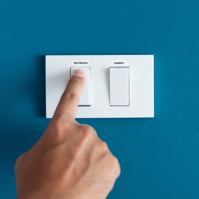 328 Pieces Light Switch Label Sticker Clear Transparent with Text,Waterproof