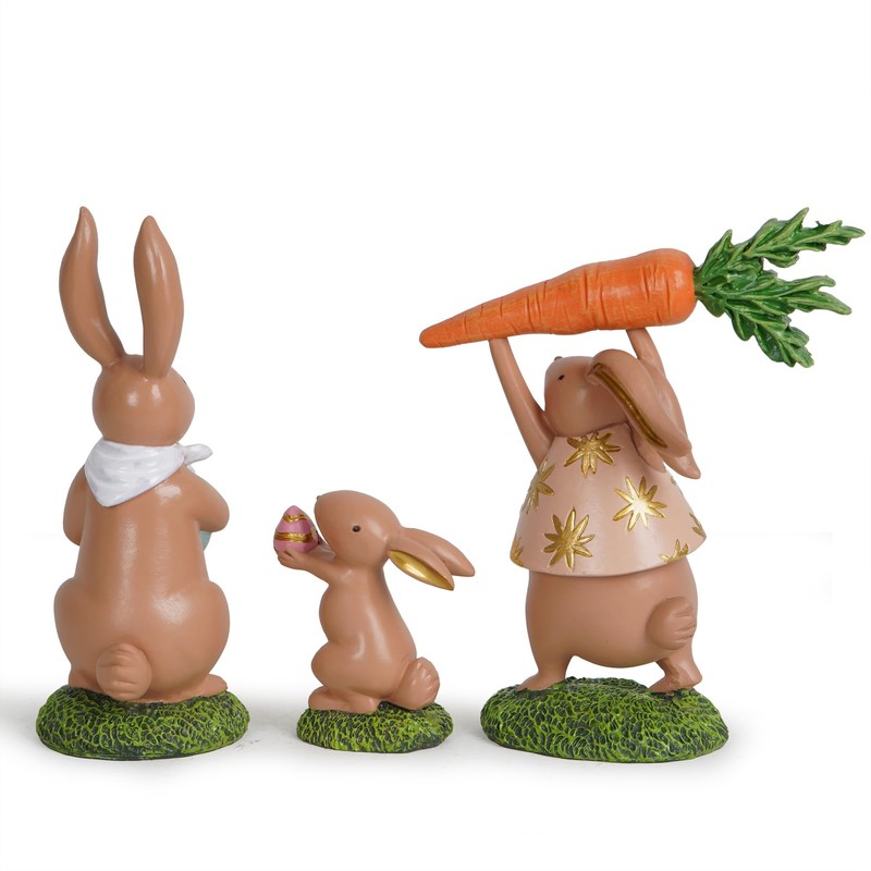 Hodao 3 PCS Easter Bunny Family Decorations Spring Easter Rabbit