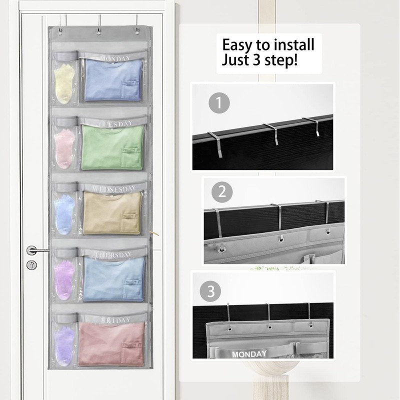 RUIPBOTE 2 Pack Weekly Kids Clothes Organizer – Day of