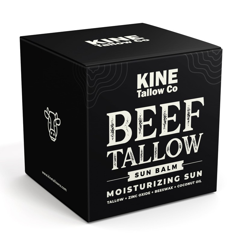 Kine Tallow Co. Moisturizing Tallow Sun Balm, Zinc Oxide Protection,