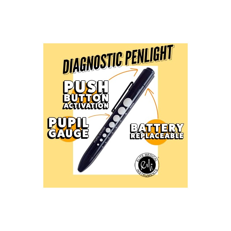 EMI Purple Aluminum LED Pupil Gauge Click Penlight – Medical