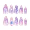 24Pcs Handmade Almond Press on Nails Medium Length Fake Nails