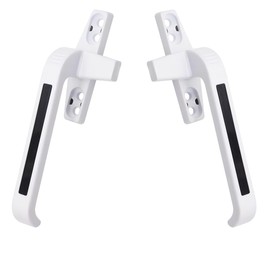 Qrity Window Handle Left and Right Handle Aluminium Alloy Swing Doors Window Lock Push Out Window Handle for Patios - White