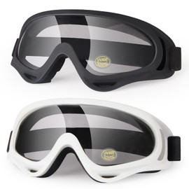 LMAVAG Motorcycle Goggles ATV Goggles Dirt Bike Goggles Motocross Riding Goggles Anti-Fog Scratch Dustproof Lens with Adjustable Elastic Headband for Men Women Kids Youth Adult 2 Pack clear Lens