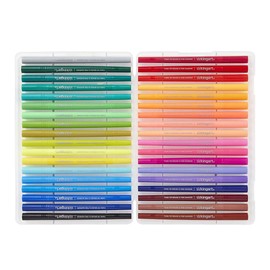 KINGART Dual Tip Brush Markers Art Pen Set, Artist Fine and Brush Tip Colored Pens, for Drawing, Lettering Calligraphy Journaling, Bible, Crafts, Set of 36 Bright Colors in Travel Storage Case