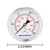MEASUREMAN 2-1/2" Dial Size, Glycerin Filled Pressure Gauge, 0-100psi/kpa, 304