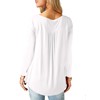 Amoretu Women's V-Neck Button Down Blouse, Solid Tunic Long Sleeve
