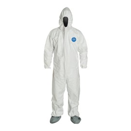 Dupont TY122SWHMD002500 Coverall, Serged Seams, Medium, White (Pack of 25)