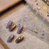 Star Moon Nail Sticker 5D Embossed Gold Sun Purple Moon