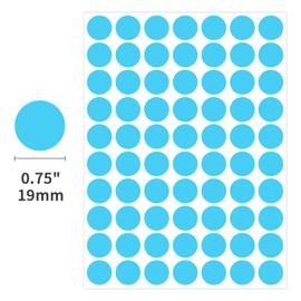 Ouzoustate 1400 PCS Blue Circle Dot Stickers 3/4" Round Color Coding Label Stickers