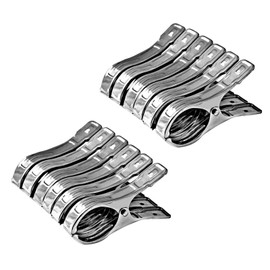 Vicloon Pack of 12 Stainless Steel Beach Towel Clips Large Clothes Pegs for Daily Laundry, Beach Towel, Bath Towel, Bed Linen and Thick Clothing (12 Pieces)