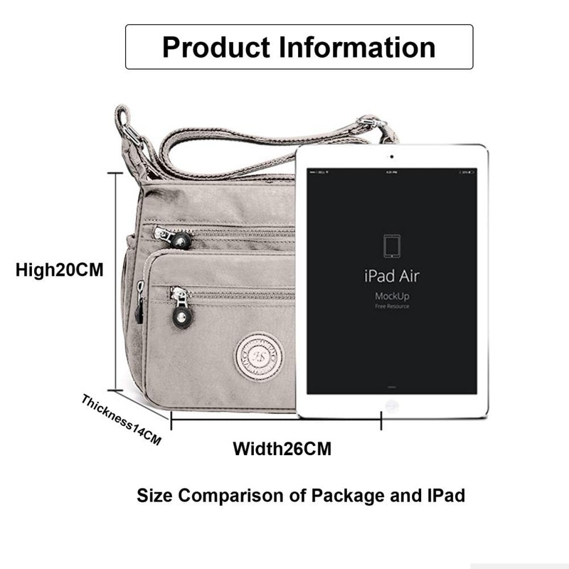 Milky Way Womens Waterproof Multi-Pocket Shoulder Bag Adjustable Strap Crossbody