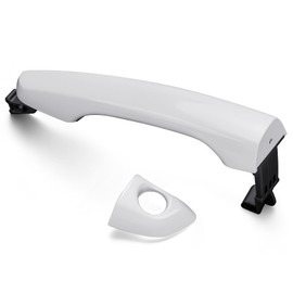 82651F0010 & 82652F0010 White Exterior Outside Door Handle Front Left Driver Side with Cover Fits for 2017 2018 2019 2020 Hyundai Elantra Sedan (Without PKE Option) (82651F0010 & 82652F0010)