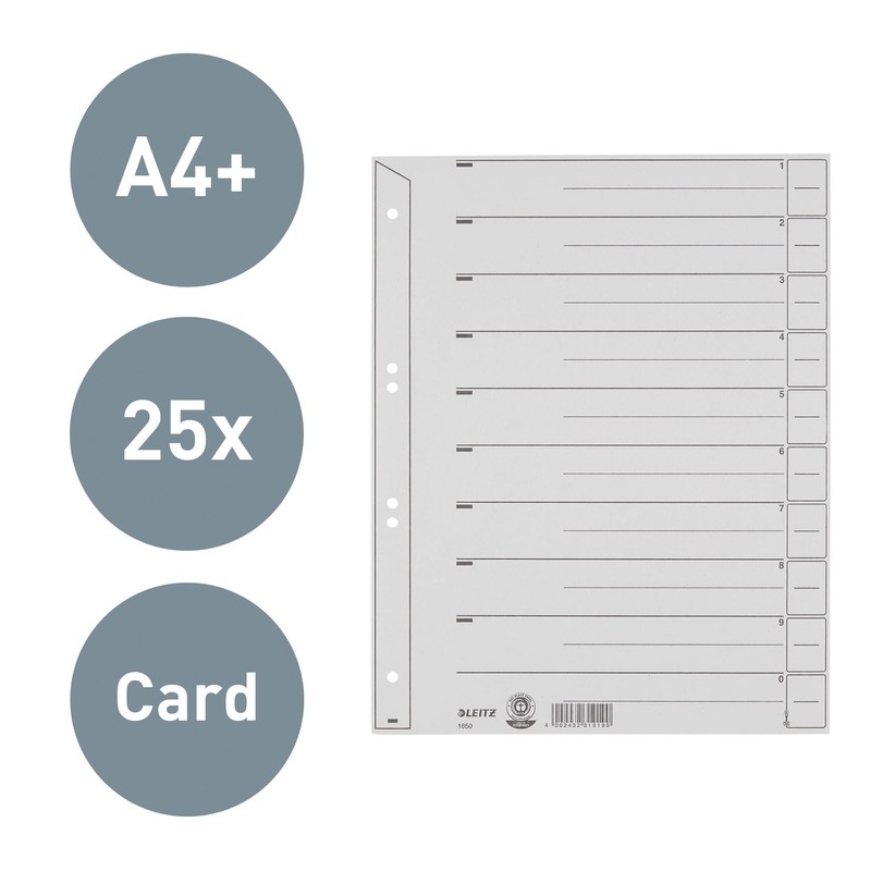 Leitz Register für A4, Deckblatt und 10 Trennblätter, Taben individuell