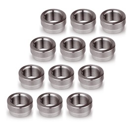 12 Pcs O2 Sensor Bung, 304 Stainless Steel M18x1.5 O2 Bung Weld in, Oxygen Sensor Bung Stepped Style
