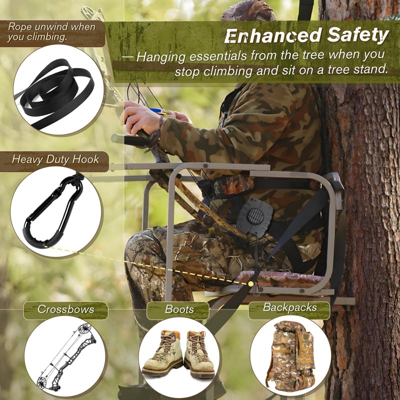 Retractable Bow Hoist, 29.5FT Bow & Gear Hoist for Tree