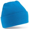 Beechfield Knitted Beanie Winter Mens Ladies Unisex Wooly Ski Turn Up Hat Royal