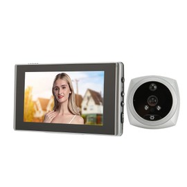 Generic 1080P Peephole Camera, 4.5 Inch Screen Smart Digital Doorbell, Color Night Vision Human Body Detection Door Viewer, Peep Hole Camera for Front Door Wireless (Silver), Genericbce4w5xv0o-11