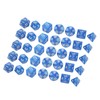 35Pcs Plastic Dice Kit Pearl Pattern White Numbers Polyhedral Dices