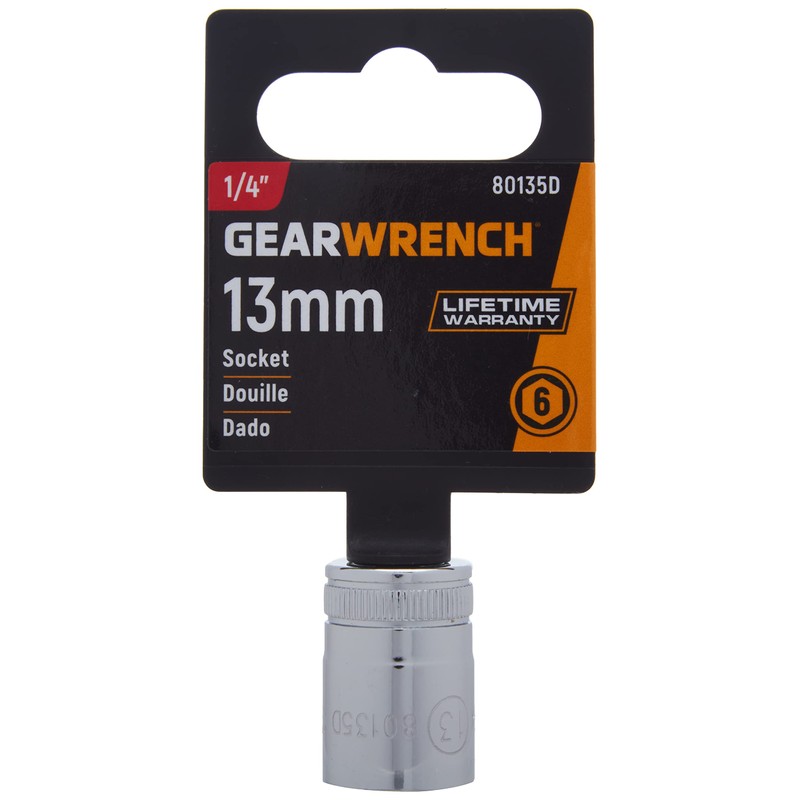 GEARWRENCH 1/4" Drive 6 Point Standard Metric Socket 13mm -