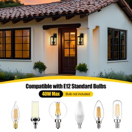 18'' Large Dusk to Dawn Outdoor Lighting, Exterior Sensor Outdoor Wall Lights, Industrial Front Porch Light with Clear Glass, Waterproof Black Gold Anti-Rust Outdoor Lights for House Garage