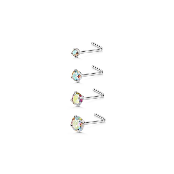 4pcs 22g Nose Rings Studs 1.5mm 2mm 2.5mm 3mm Rainbow