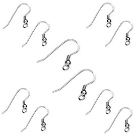 My-Bead 5 Pairs of Classic Women's Earrings 18 mm 925 Sterling Silver Nickel-Free Ball Feather for Jewellery Making DIY, Sterling Silver, Without Stone