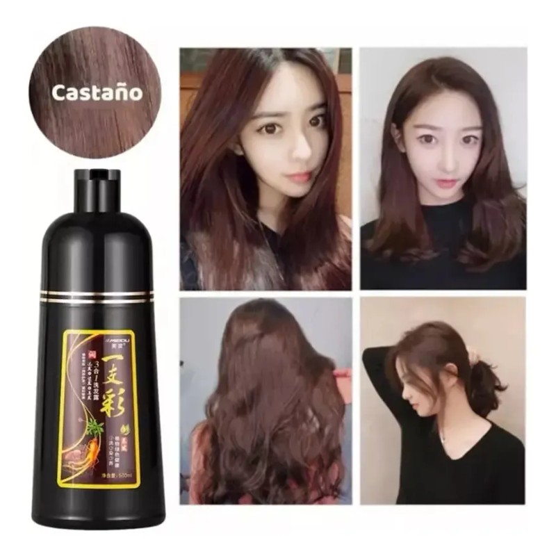 Shampo +tinte +nutrición Tiñe Cubre Las Canas Negro Y Cafe