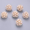 Jerler 10 Pcs Pearl Rhinestone Buttons Crystal Embellishments Sew on