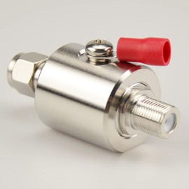 F Type Lightning Arrestor 3GHz 75 ohm with 90V Gas Tube Discharge TV Surge Protector (F Type Male to Female Lightning arrestor)