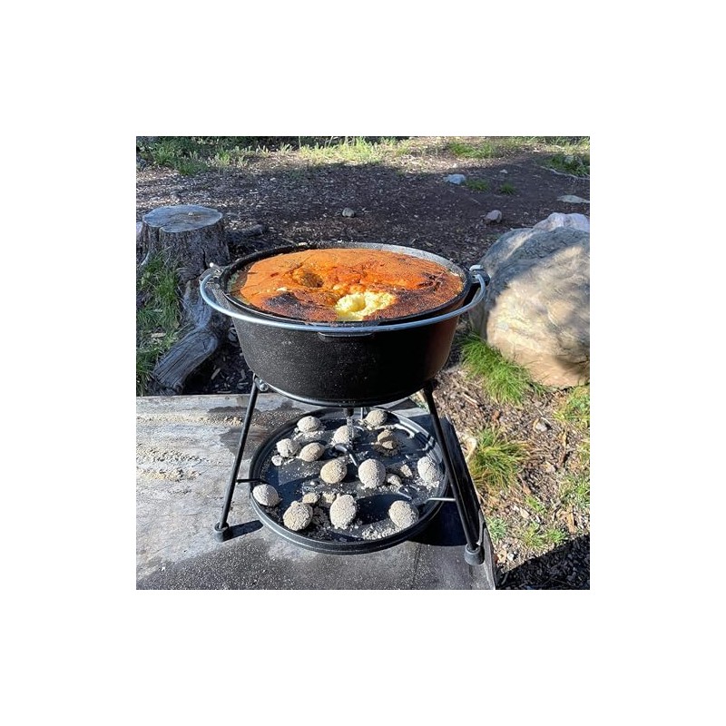 CampMaid 12" Pre-Seasoned 7 Quart Dutch Oven Without Legs