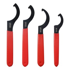 Rundago 4-Piece Hook Wrench, Thread Wrench Set, Adjustable Hook Wrench with Non-Slip Handle, Coilover Spanner Steel Wrench, Shock Absorber Tool