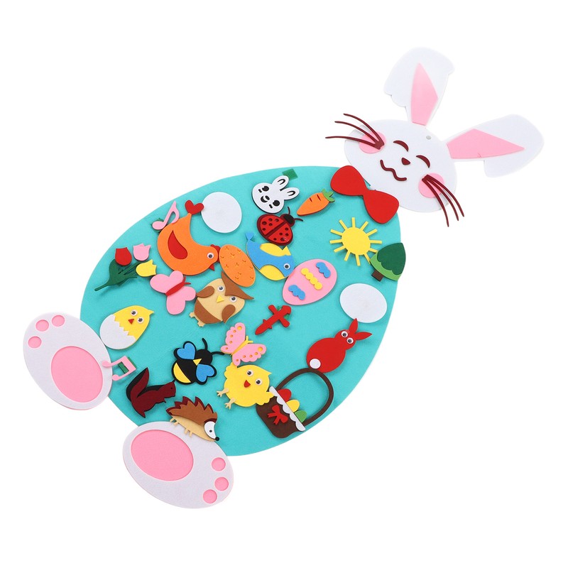 Toddler DIY Felt Rabbit Set Wall Hanging Bunny Crafts Ornaments