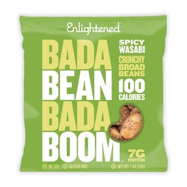 Bada Bean Bada Boom, Crunchy Roasted Broad Bean Snacks (Fava), High Protein, Vegan, Gluten-free - 110 Calorie Packs, Spicy Wasabi, 1 Ounce (Pack of 24)