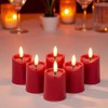 Simplelight Red Flameless Votive Candles with Timer, Realistic Black Wick