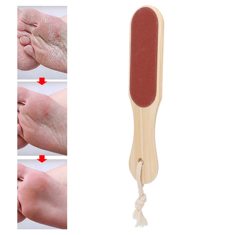 Foot File Callus Remover, Professional Double-Sided Wooden Foot File Foot