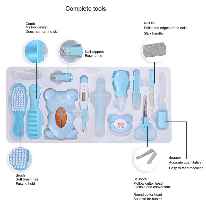 Baby Nail Clipper Nail File Tweezers Thermometer Brush Comb Infant