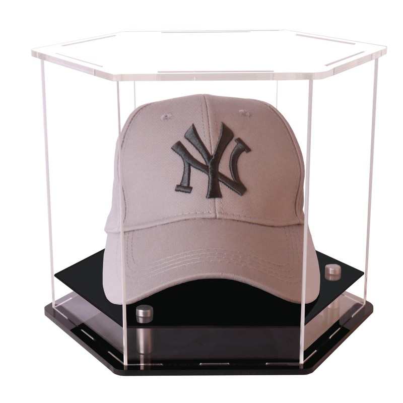 Hat Display Case,Baseball Cap hat Box,Hexagons Clear Acrylic Display Case