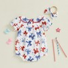 BemeyourBBs Baby Girl Bubble Romper Short Sleeve Peter Pan Collar