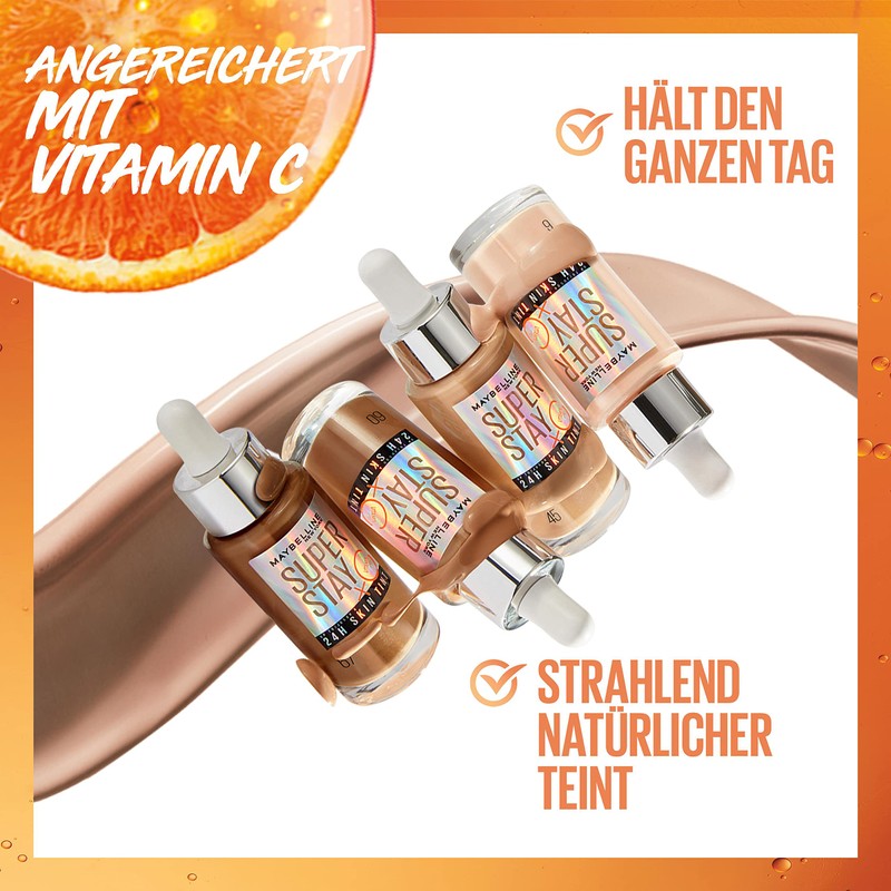 Maybelline New York Foundation Long Lasting Makeup with Vitamin C,