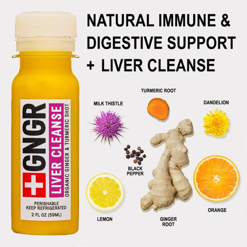 GNGR Liver Cleanse Shot – Organic Ginger with Milk Thistle,