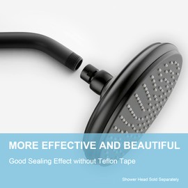 OFFO Shower Arm with Flange Universal Wall-Mounted Replacement Shower Arm for Fixed Shower Head and Rain Shower Head, 15cm(6 inch) Matte Black