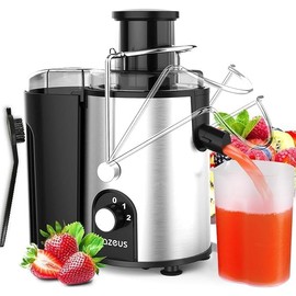 AZEUS Juicer - Centrifugal Juicer Machine, 400W Juice Extractor with Dual-Speed, German-Engineered Blades, Easy Clean, Anti-Drip Design, 2-Layer Centrifugal Bowl, 100% BPA-Free